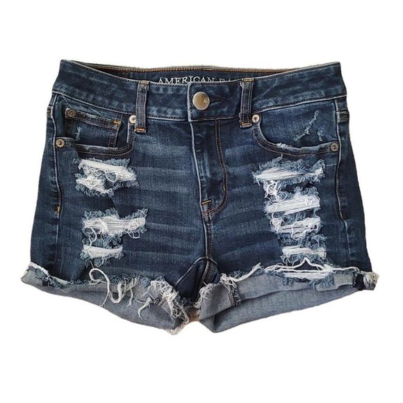 American Eagle Outfitters Pants - American Eagle Distressed Hi-Rise Shortie Shorts Size 0